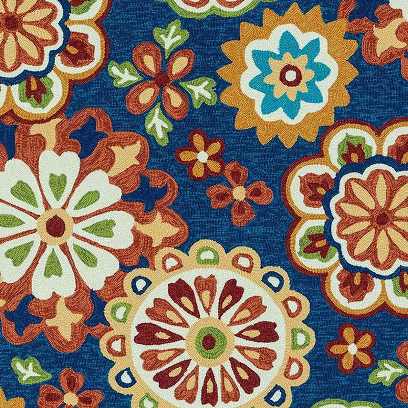 (E138) Santa Monica Multicolored Medallion Indoor & Outdoor Area Rug, 8x10 3 (E138) Santa Monica Multicolored Medallion Indoor & Outdoor Area Rug, 8x10 - Image 3