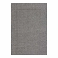 (E195) Crosby St Santorini Grey & Natural Woven Indoor & Outdoor Area Rug, 5x7
