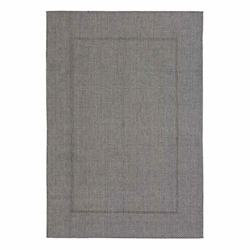 (E195) Crosby St Santorini Grey & Natural Woven Indoor & Outdoor Area Rug, 7x10 1 (E195) Crosby St Santorini Grey & Natural Woven Indoor & Outdoor Area Rug, 7x10