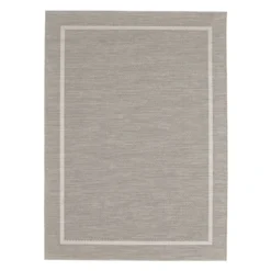 (E198) Honeybloom Prisma Ivory Border Indoor & Outdoor Area Rug, 5x7