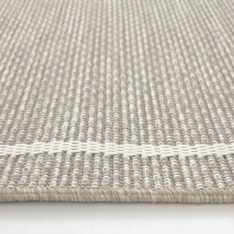 (E198) Honeybloom Prisma Ivory Border Indoor & Outdoor Area Rug, 5x7 4 (E198) Honeybloom Prisma Ivory Border Indoor & Outdoor Area Rug, 5x7 - Image 4