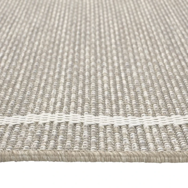 (E198) Honeybloom Prisma Ivory Border Indoor & Outdoor Area Rug, 8x10 5 (E198) Honeybloom Prisma Ivory Border Indoor & Outdoor Area Rug, 8x10 - Image 5