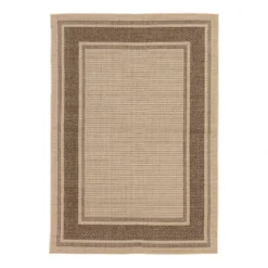 (E212) Santorini Cayden Natural Woven Indoor & Outdoor Area Rug, 7x10