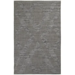 (E219) Grey Diamond Design Indoor & Outdoor Area Rug, 7x10