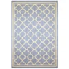(E229) Blue & Beige Quatrefoil Modern Indoor & Outdoor Area Rug, 5x7