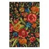 (E255) Santa Monica Black Floral Indoor & Outdoor Area Rug, 5x7