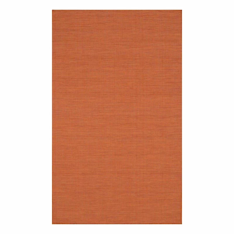 (E262) Panama Orange Woven Indoor & Outdoor Area Rug, 5x7 1 (E262) Panama Orange Woven Indoor & Outdoor Area Rug, 5x7