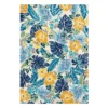 (E264) Santa Monica Blue Floral Indoor & Outdoor Area Rug, 5x7
