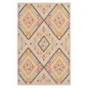 (E287) Yellow & Ivory Diamond Design Indoor & Outdoor Area Rug, 7x10