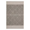 (E301) Oasis Ecru & Black Diamond Design Indoor & Outdoor Area Rug, 5x7
