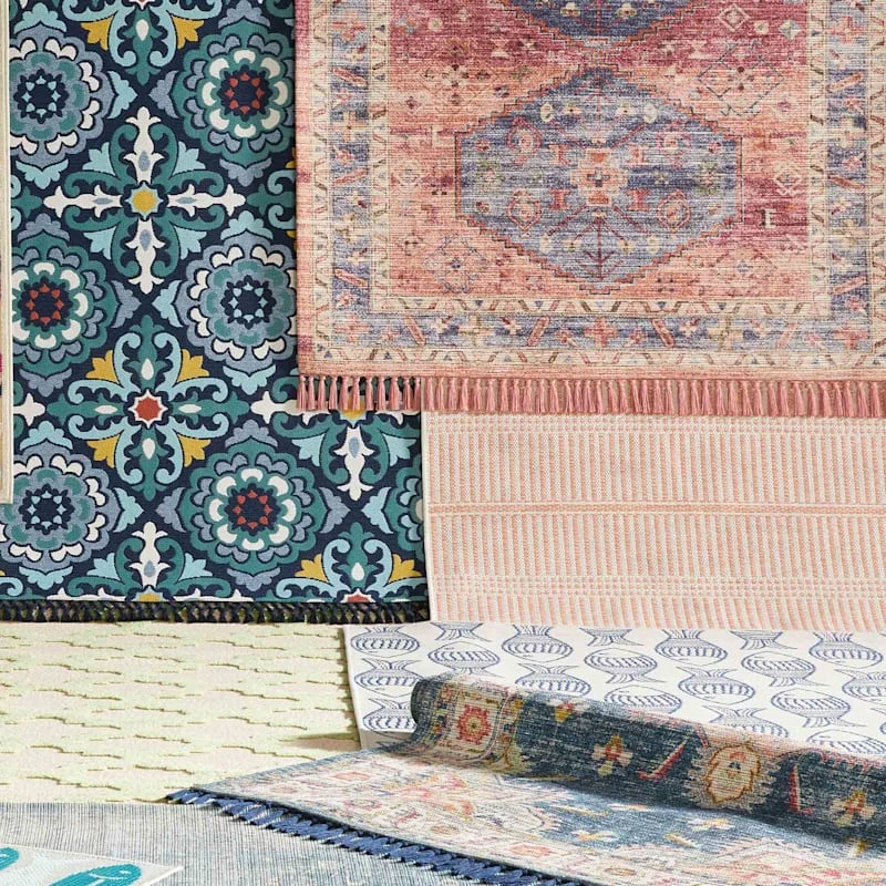 (E304) Blue & Ivory Quatrefoil Sisal Indoor & Outdoor Area Rug, 5x7 2 (E304) Blue & Ivory Quatrefoil Sisal Indoor & Outdoor Area Rug, 5x7 - Image 2