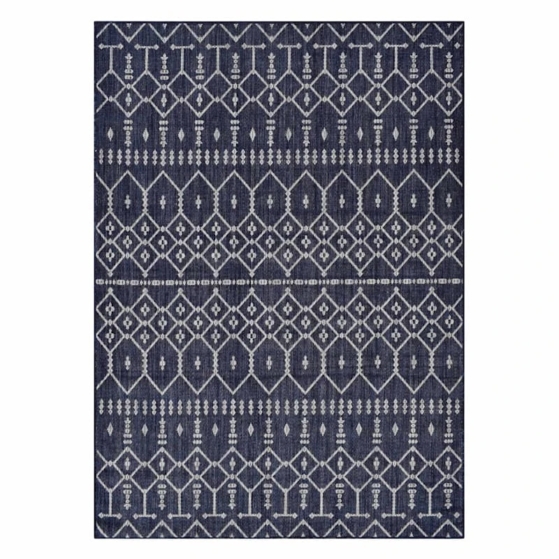 (E307) Navy Blue Collector Design Sisal Indoor & Outdoor Area Rug, 7x10 1 (E307) Navy Blue Collector Design Sisal Indoor & Outdoor Area Rug, 7x10