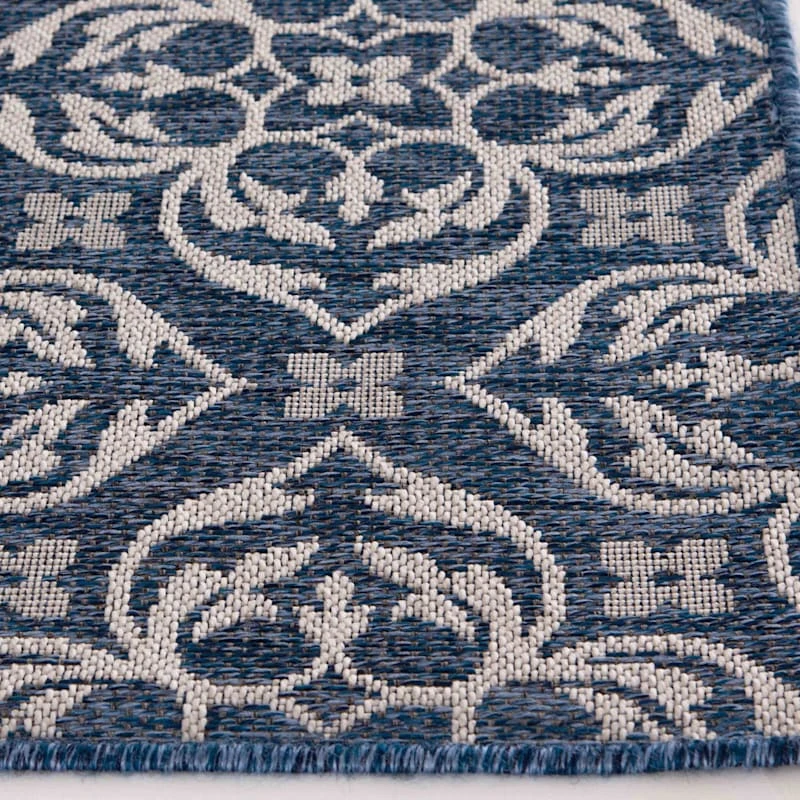 (E308) New Zealand Cobalt Blue Woven Indoor & Outdoor Area Rug, 7x10 3 (E308) New Zealand Cobalt Blue Woven Indoor & Outdoor Area Rug, 7x10 - Image 3