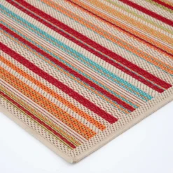 (E309) Scope Multicolor Striped Woven Indoor & Outdoor Area Rug, 8x10 9 (E309) Scope Multicolor Striped Woven Indoor & Outdoor Area Rug, 8x10 -Rugs Sales Store e309 scope multicolor striped woven indoor outdoor area rug 8x10 3