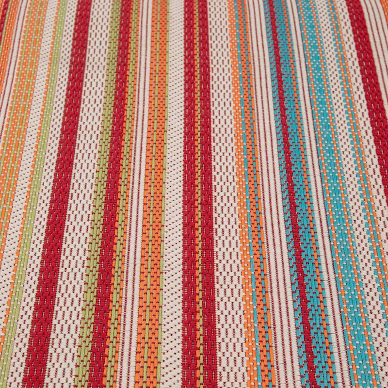 (E309) Scope Multicolor Striped Woven Indoor & Outdoor Area Rug, 8x10 5 (E309) Scope Multicolor Striped Woven Indoor & Outdoor Area Rug, 8x10 - Image 5