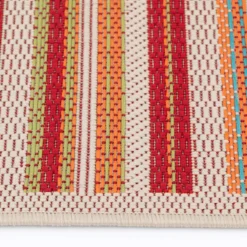 (E309) Scope Multicolor Striped Woven Indoor & Outdoor Area Rug, 8x10 12 (E309) Scope Multicolor Striped Woven Indoor & Outdoor Area Rug, 8x10 -Rugs Sales Store e309 scope multicolor striped woven indoor outdoor area rug 8x10 6