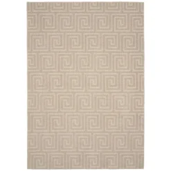 (E316) Milan Silver Greek Key Indoor & Outdoor Area Rug, 5x7