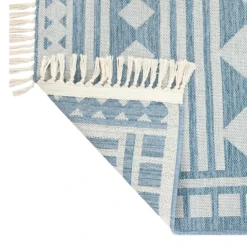 (E320) Porter Light Blue Patterned Indoor & Outdoor Area Rug, 5x7 8 (E320) Porter Light Blue Patterned Indoor & Outdoor Area Rug, 5x7 -Rugs Sales Store e320 porter light blue patterned indoor outdoor area rug 5x7 3