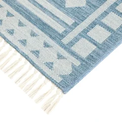 (E320) Porter Light Blue Patterned Indoor & Outdoor Area Rug, 5x7 9 (E320) Porter Light Blue Patterned Indoor & Outdoor Area Rug, 5x7 -Rugs Sales Store e320 porter light blue patterned indoor outdoor area rug 5x7 4