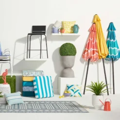 (E320) Porter Light Blue Patterned Indoor & Outdoor Area Rug, 5x7 11 (E320) Porter Light Blue Patterned Indoor & Outdoor Area Rug, 5x7 -Rugs Sales Store e320 porter light blue patterned indoor outdoor area rug 5x7 6