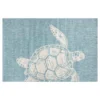 (E327) Oasis Blue Turtle Indoor & Outdoor Area Rug, 5x7