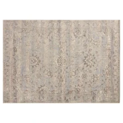 (E328) Grace Mitchell Mikayla Grey Medallion Indoor & Outdoor Area Rug, 5x8