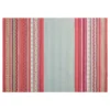 (E329) Mikayla Pink Multicolor Striped Outdoor Area Rug, 5x8
