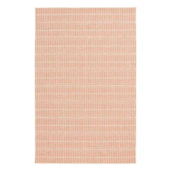 (E440) Clyde Peach Striped Outdoor Area Rug, 5x7