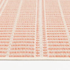 (E440) Clyde Peach Striped Outdoor Area Rug, 5x7 13 (E440) Clyde Peach Striped Outdoor Area Rug, 5x7 -Rugs Sales Store e440 clyde peach striped outdoor area rug 5x7 5