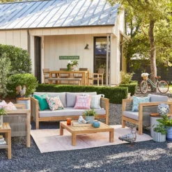 (E440) Clyde Peach Striped Outdoor Area Rug, 5x7 17 (E440) Clyde Peach Striped Outdoor Area Rug, 5x7 -Rugs Sales Store e440 clyde peach striped outdoor area rug 5x7 9