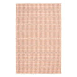 (E440) Clyde Peach Striped Outdoor Area Rug, 8x10