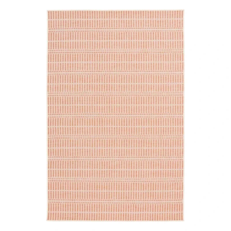 (E440) Clyde Peach Striped Outdoor Area Rug, 8x10 1 (E440) Clyde Peach Striped Outdoor Area Rug, 8x10