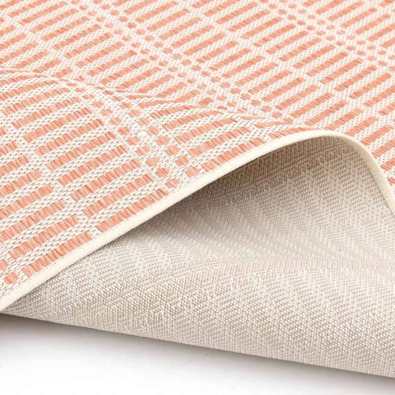 (E440) Clyde Peach Striped Outdoor Area Rug, 8x10 6 (E440) Clyde Peach Striped Outdoor Area Rug, 8x10 - Image 6