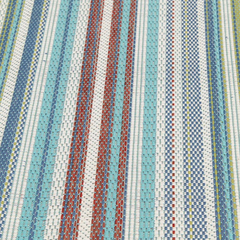 (E441) Scope Aqua Green Striped Area Rug, 5x7 4 (E441) Scope Aqua Green Striped Area Rug, 5x7 - Image 4