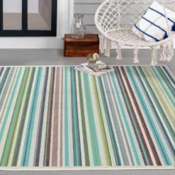 (E441) Scope Aqua Green Striped Area Rug, 5x7 13 (E441) Scope Aqua Green Striped Area Rug, 5x7 -Rugs Sales Store e441 scope aqua green striped area rug 5x7 7