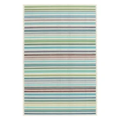 (E441) Scope Aqua Green Striped Area Rug, 8x10