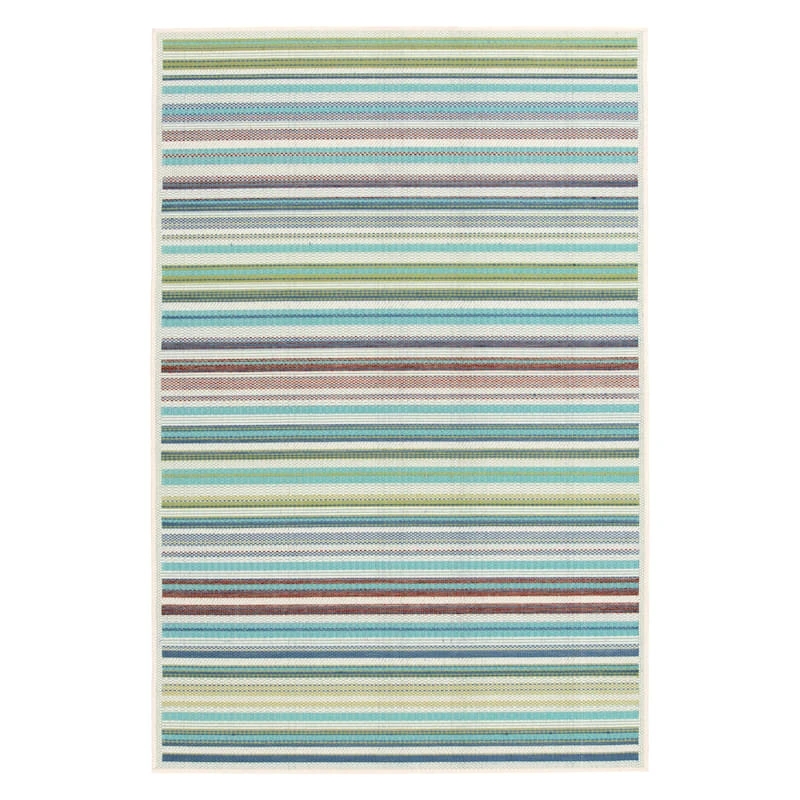(E441) Scope Aqua Green Striped Area Rug, 8x10 1 (E441) Scope Aqua Green Striped Area Rug, 8x10