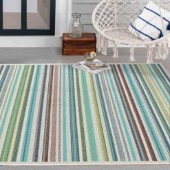 (E441) Scope Aqua Green Striped Area Rug, 8x10 13 (E441) Scope Aqua Green Striped Area Rug, 8x10 -Rugs Sales Store e441 scope aqua green striped area rug 8x10 7