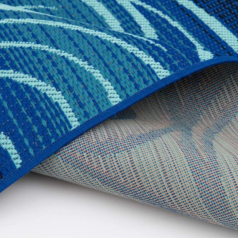 (E442) Scope Blue Wave Outdoor Area Rug, 5x7 6 (E442) Scope Blue Wave Outdoor Area Rug, 5x7 - Image 6