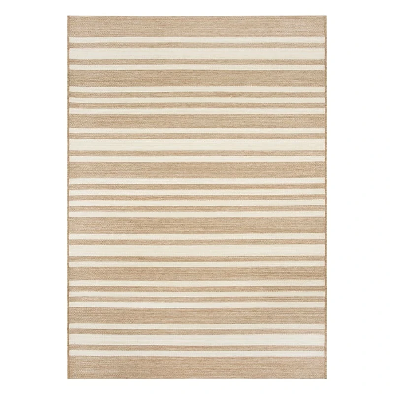 (E456) Honeybloom Lester Natural Striped Area Rug, 5x7 1 (E456) Honeybloom Lester Natural Striped Area Rug, 5x7