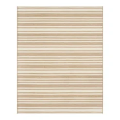 (E456) Honeybloom Lester Natural Striped Area Rug, 8x10