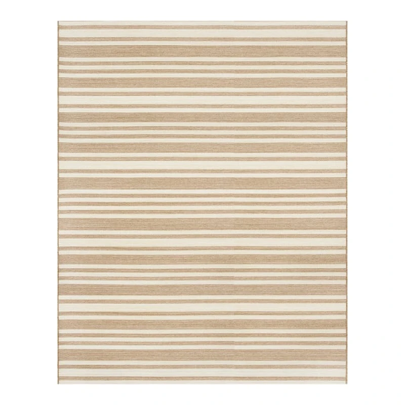 (E456) Honeybloom Lester Natural Striped Area Rug, 8x10 1 (E456) Honeybloom Lester Natural Striped Area Rug, 8x10