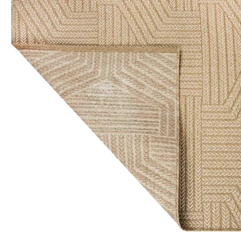 (E457) Ruby Natural Flatweave Area Rug, 8x10 3 (E457) Ruby Natural Flatweave Area Rug, 8x10 - Image 3