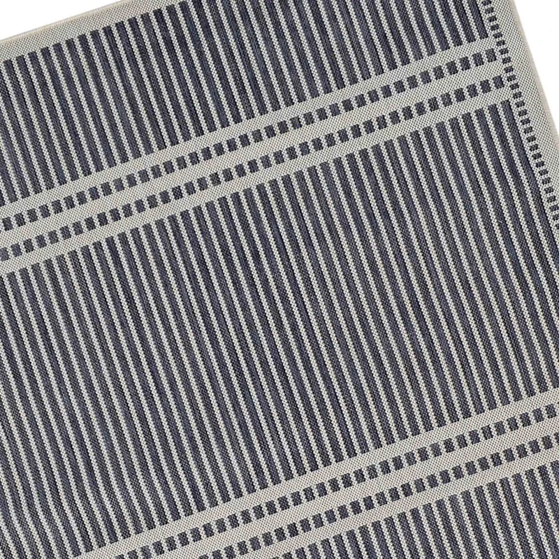 (E467) Honeybloom Terrace Blue Striped Area Rug, 5x7 2 (E467) Honeybloom Terrace Blue Striped Area Rug, 5x7 - Image 2