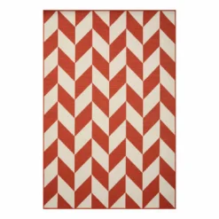 (E469) Ember Orange Herringbone Area Rug, 8x10