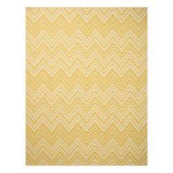 (E470) Ember Yellow Chevron Area Rug, 8x10