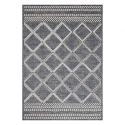 (E471) Journi Grey Diamond Design Area Rug, 5x8