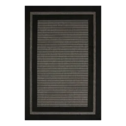 (E472) Providence Carlo Black & Grey Border Area Rug, 5x8