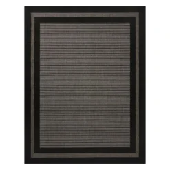 (E472) Providence Carlo Black & Grey Border Area Rug, 8x10