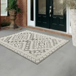 (E475) Tracey Boyd Athens Grey Diamond Design Area Rug, 5x7 -Rugs Sales Store e475 tracey boyd athens grey diamond design area rug 5x7 6